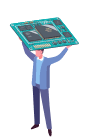 電気を学ぶ男性