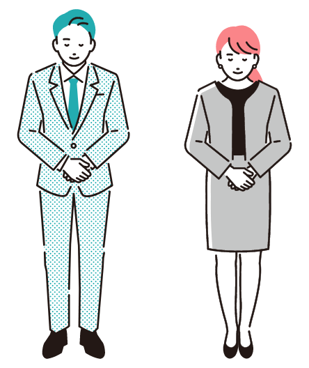 男女2人がおじぎしている画像
